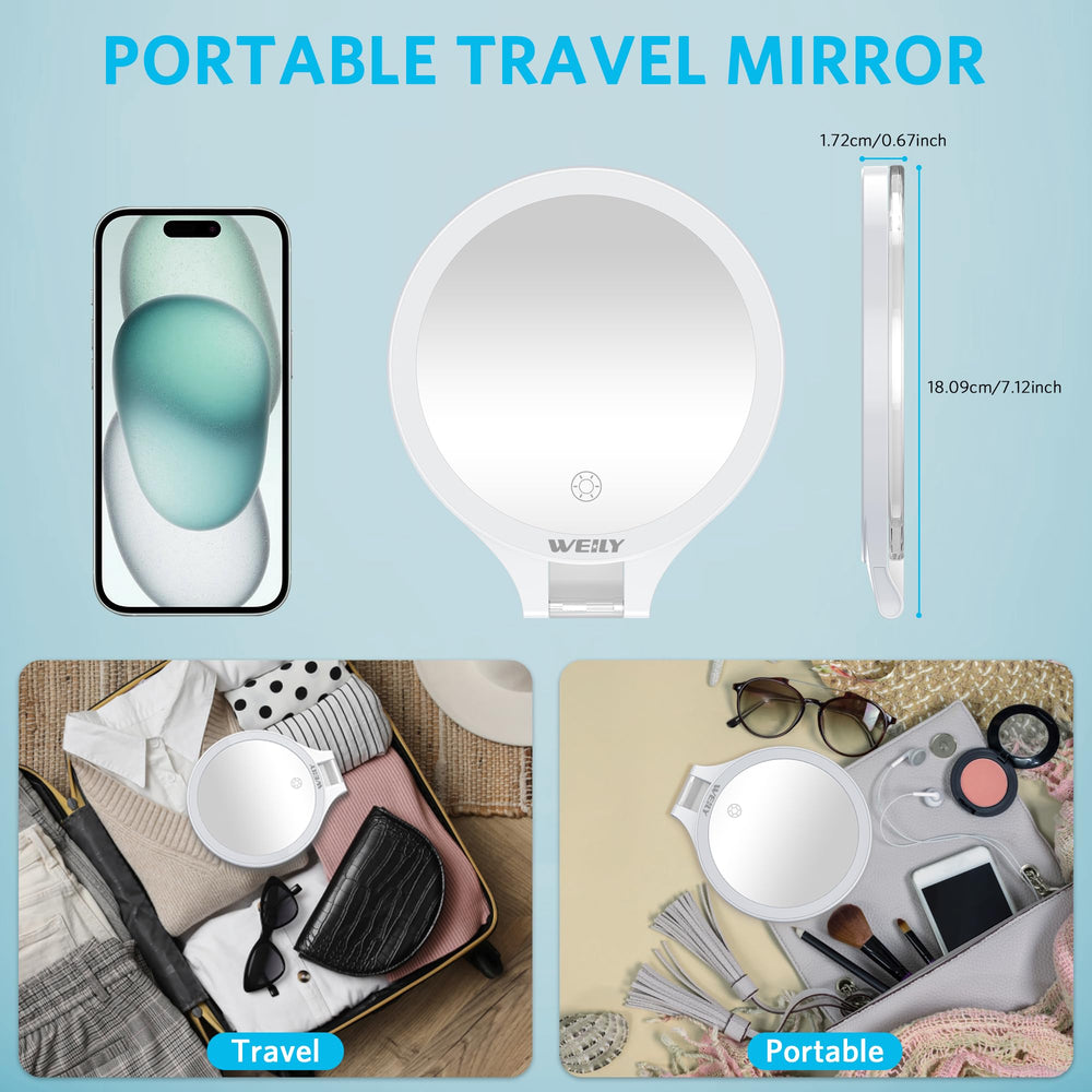 WEILY magnifying mirror 6 inch diameter ideal for vanity setups.