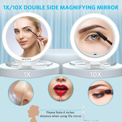 WEILY mirror with 312 degree rotation stand offers flexible angles.