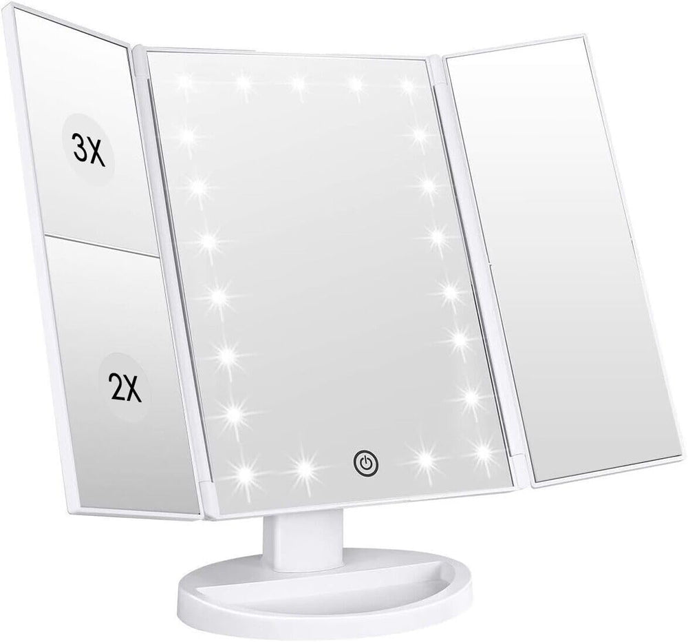 WEILY makeup mirror with 21 LED lights delivers even, natural illumination.