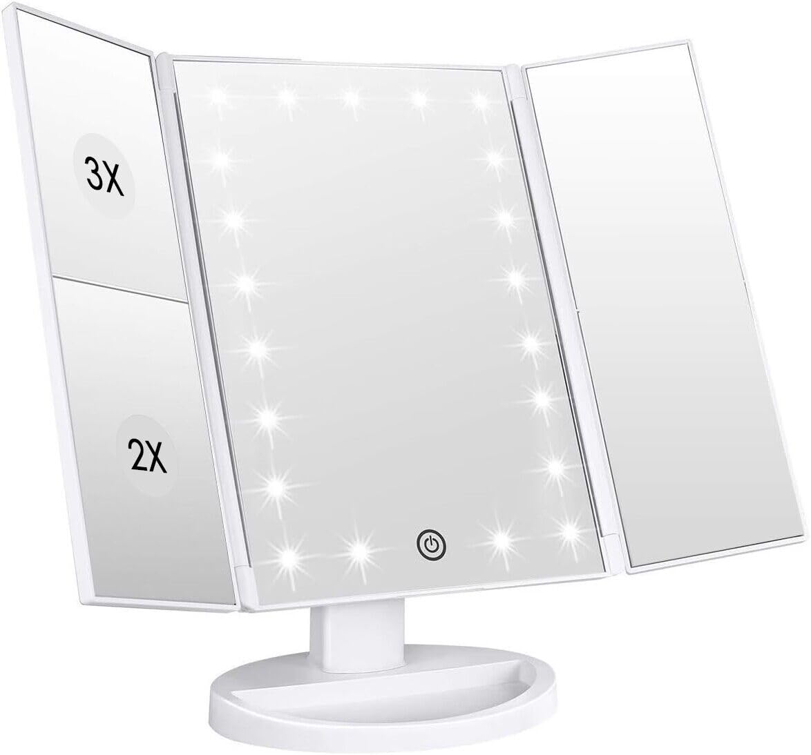 WEILY makeup mirror with 21 LED lights delivers even, natural illumination.