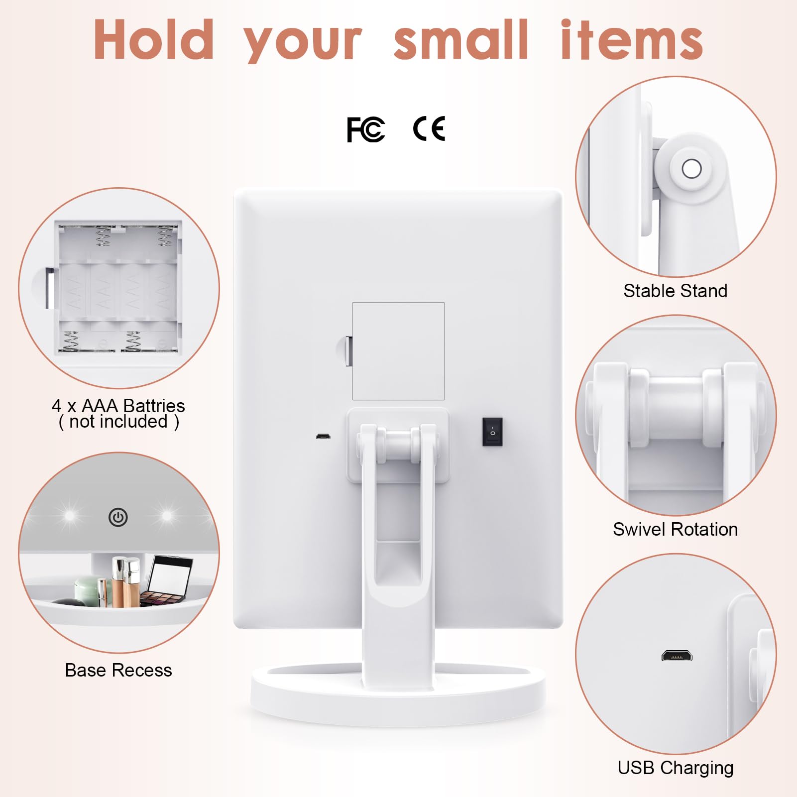 WEILY countertop design fits vanity spaces and keeps essential items within reach.