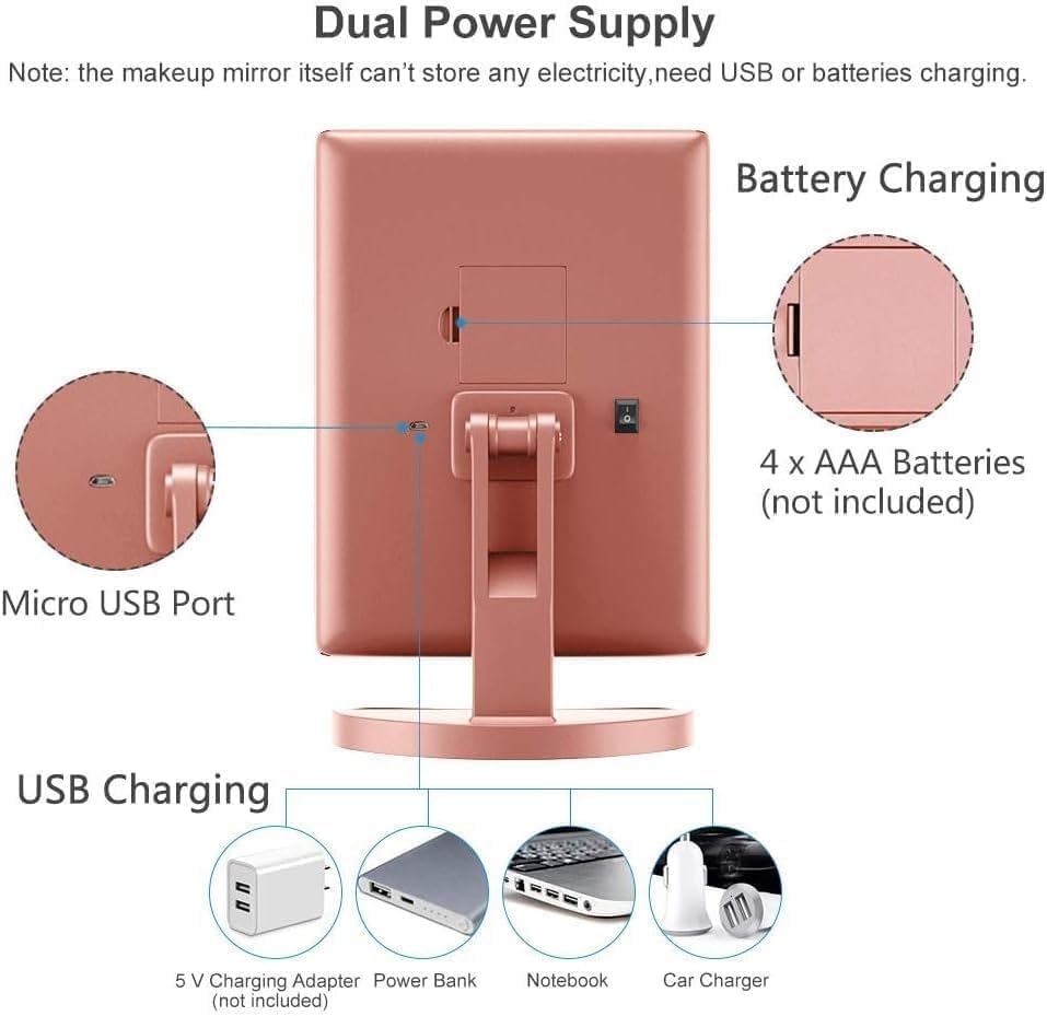 WEILY dual-power supply supports USB or four AA batteries for flexibility.