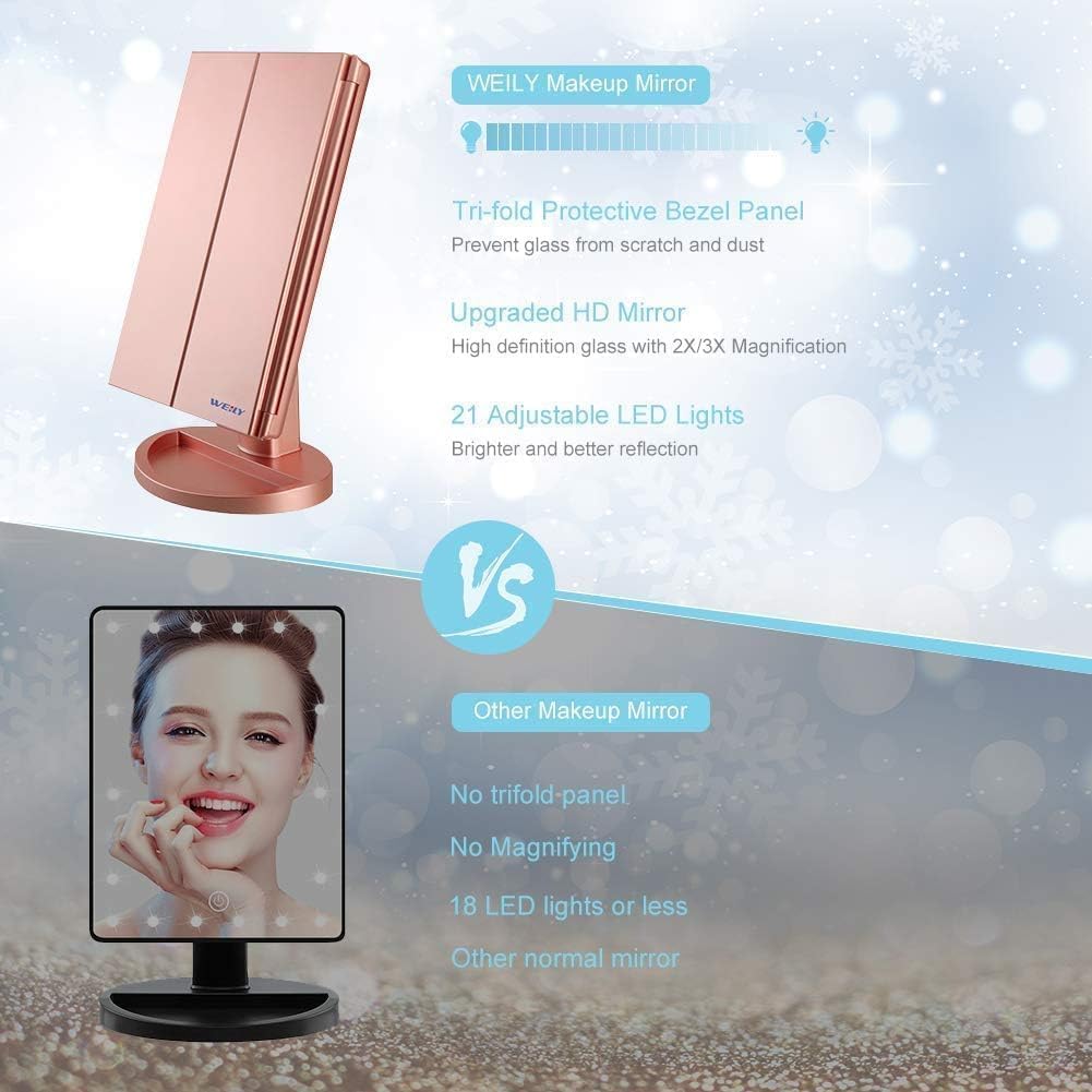 WEILY travel-friendly makeup mirror keeps essentials organized on the go.