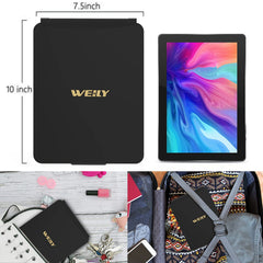 WEILY touch-screen makeup mirror highlights quick brightness and color adjustments for day-to-night looks.