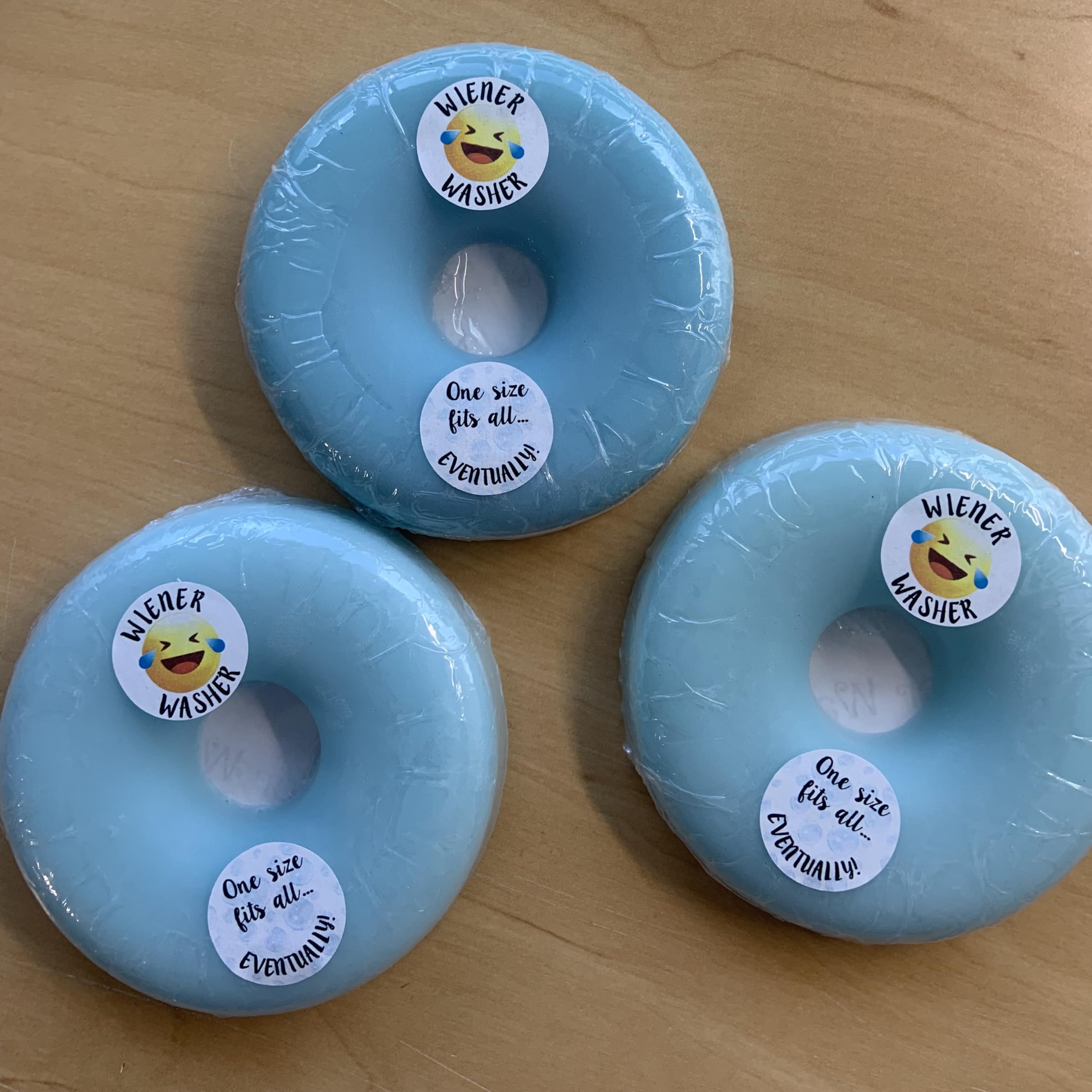 Weiner Washer Soap color showcase displays Caribbean Sea Blue shades for fun gifting.