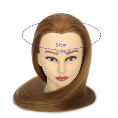 WeiRan mannequin head full-length at 26 inches for versatile updos and styling.