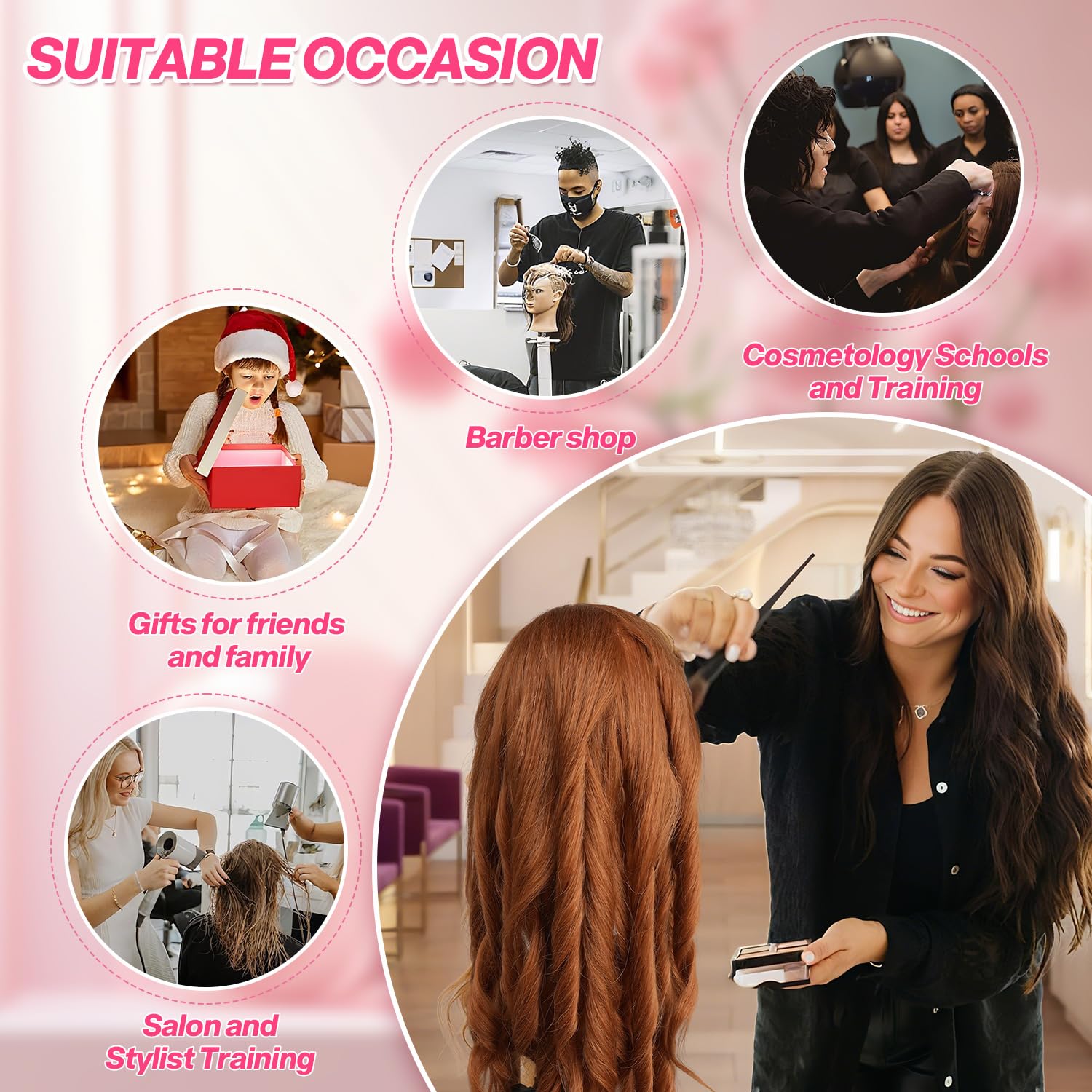 WeiRan mannequin head styled into an elegant updo for practice.