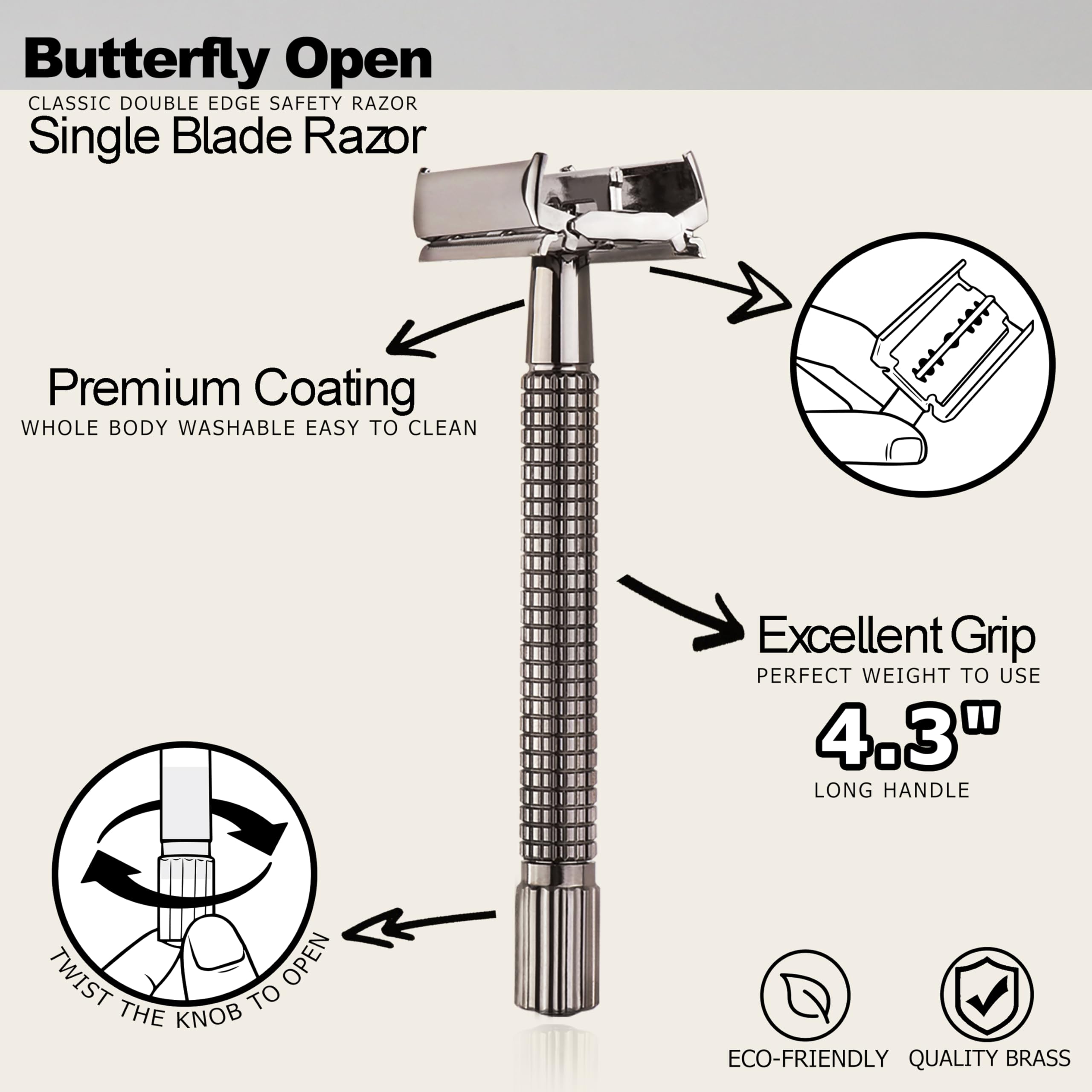 WEISHI razor blade chamber open enables quick blade swaps during routines
