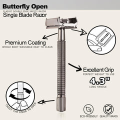 WEISHI razor blade chamber open enables quick blade swaps during routines