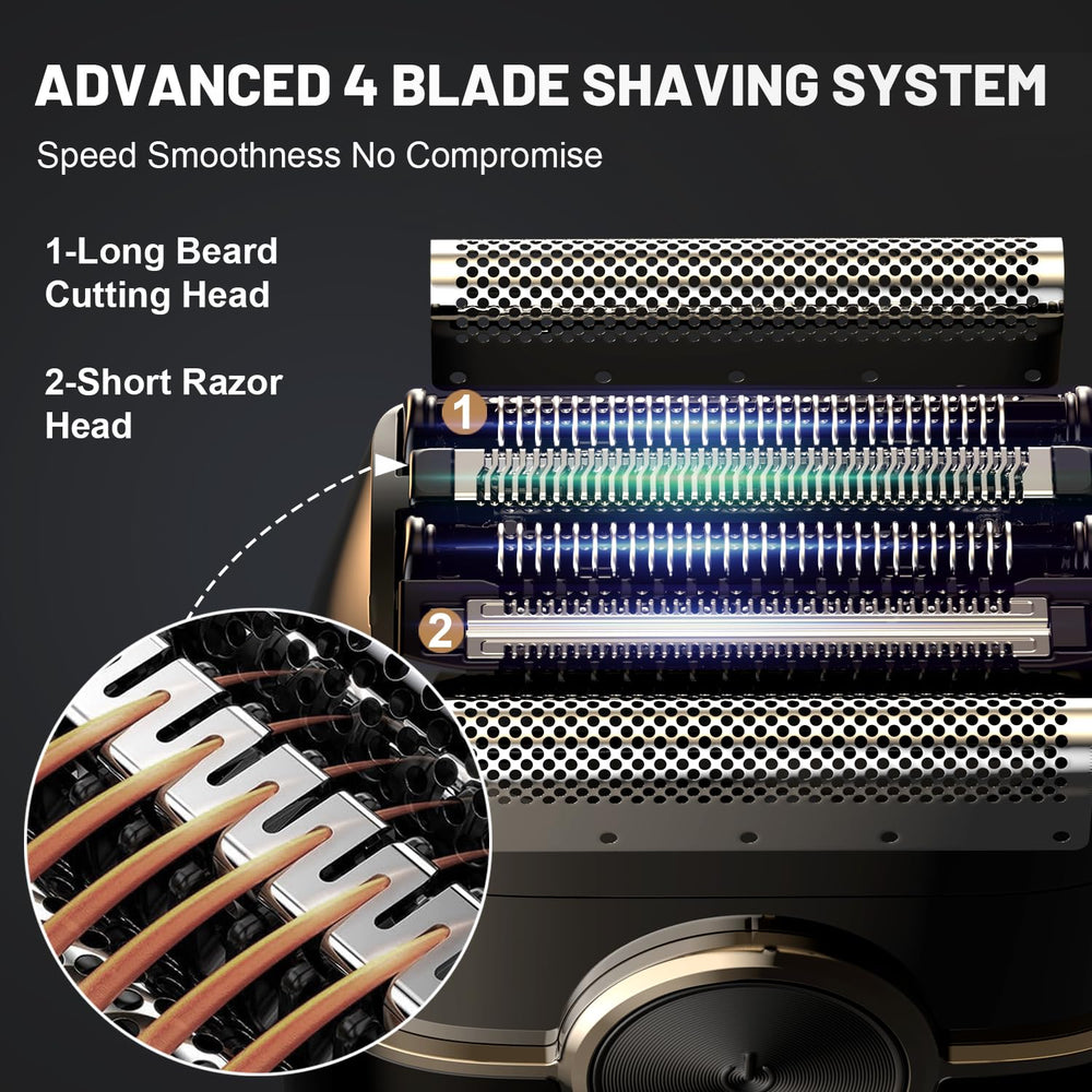 Welclux electric foil shaver dual-speed modes adapt shave for daily maintenance or thicker stubble.