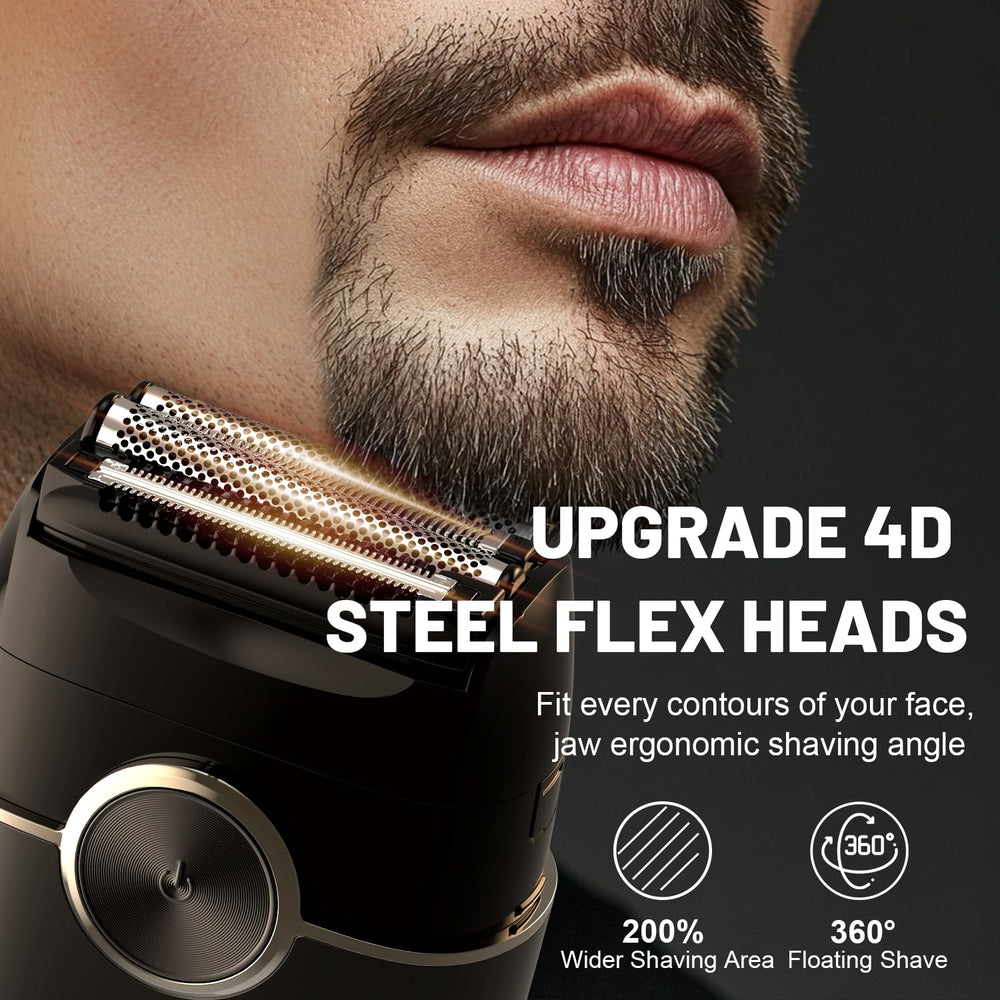 Welclux electric foil shaver LED display highlights power and RPM for smart charging decisions.