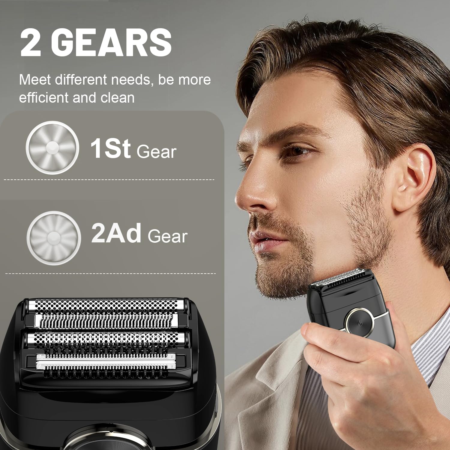 Welclux Premium foil shaver side profile highlighting compact grooming tool