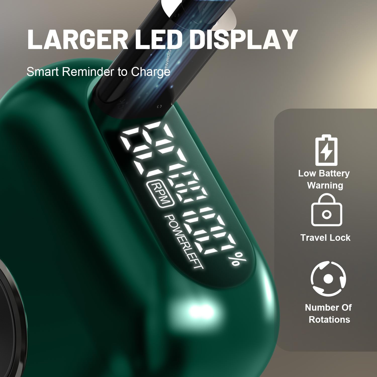 Welclux Royal Green foil shaver IPX7 waterproof for dry or wet shaving in the shower.