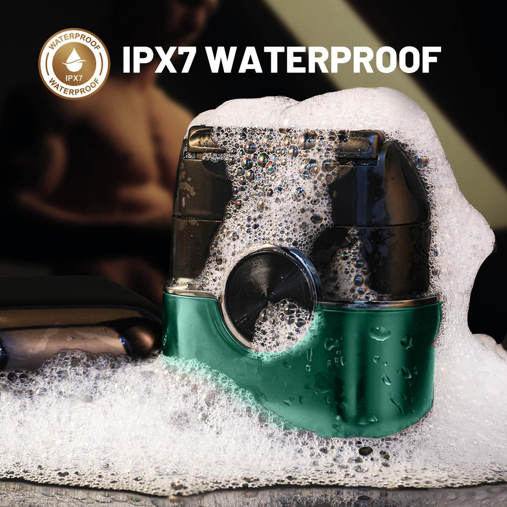 Welclux Royal Green foil shaver USB-C charging delivers full power quickly for travel.