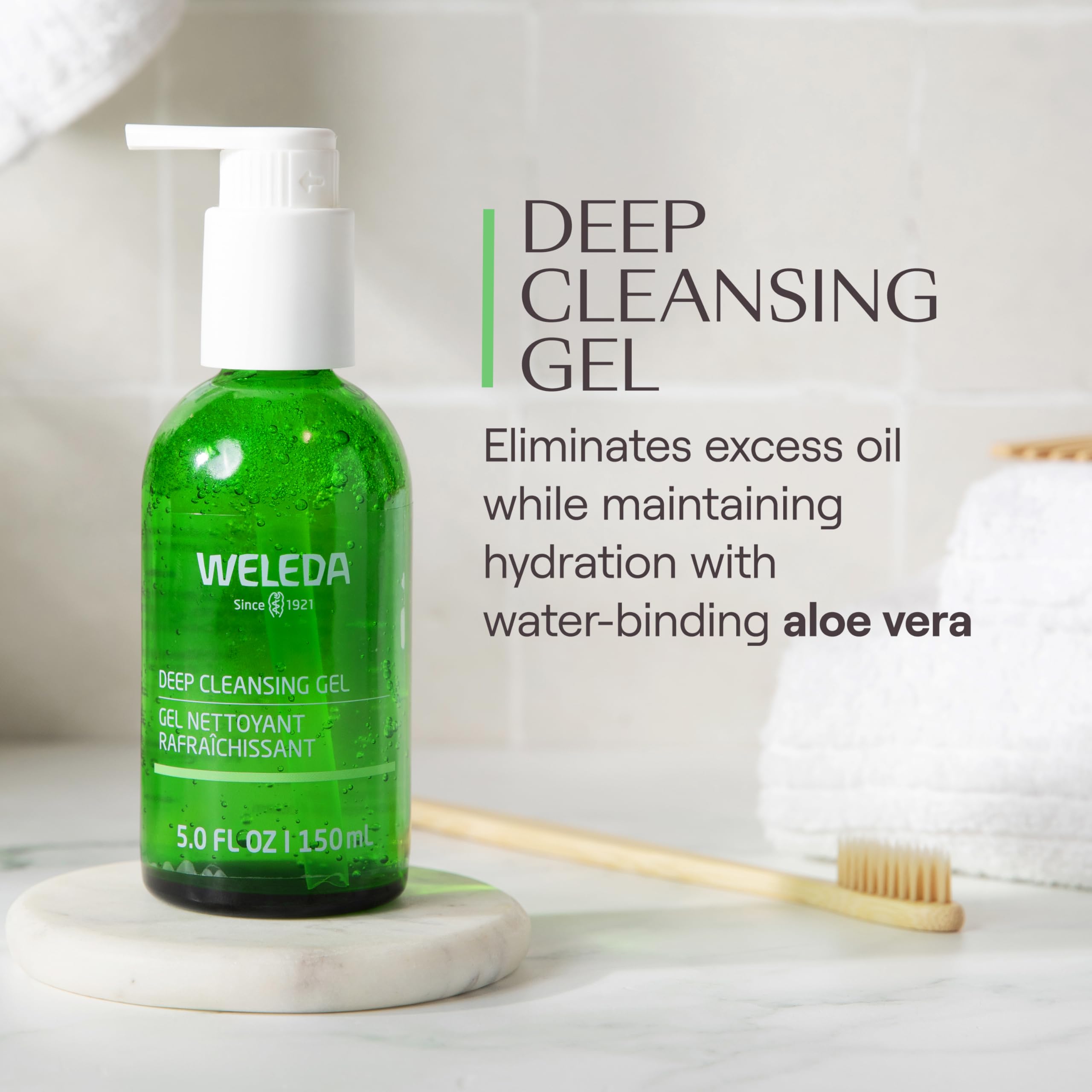 Weleda Deep Cleansing Gel with witch hazel water for gentle balance.