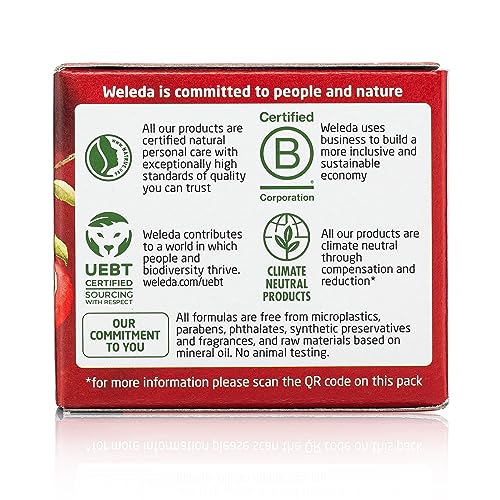 Weleda Face Care Plumping Day Cream maca roots visual emphasizes skin-supporting peptides.