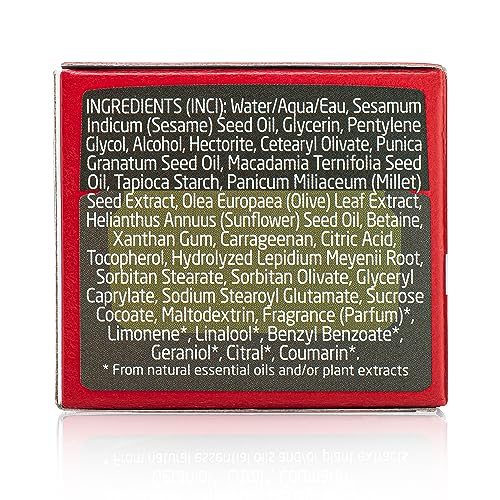 Weleda Face Care Plumping Day Cream pomegranate fruit image signals antioxidant-rich nourish.