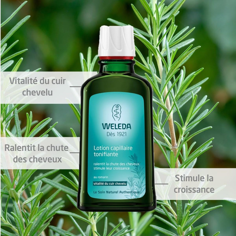 Weleda Revitalizing Hair Tonic bottle cap close-up, inviting invigorating daily ritual.