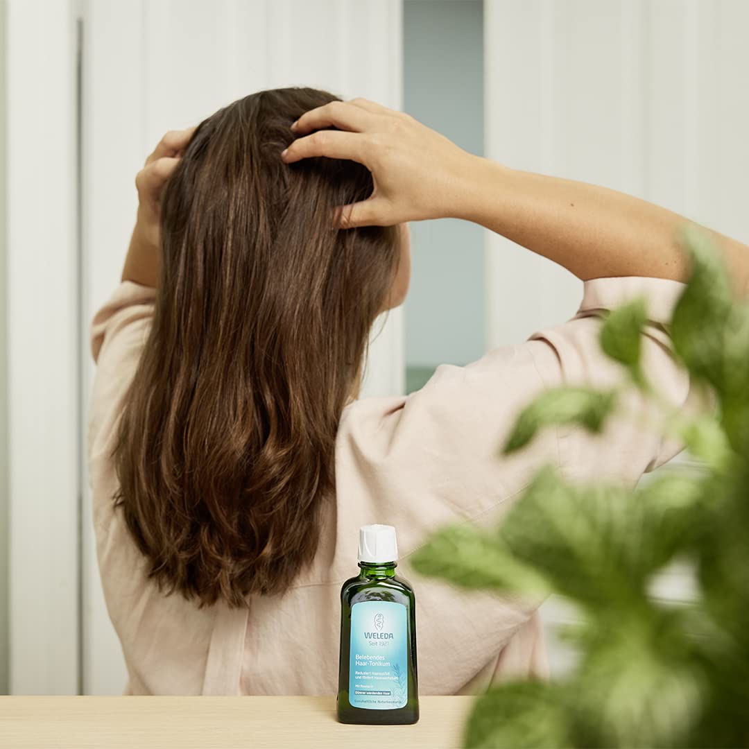 Weleda Rosemary Conditioning Oil highlights ingredients for deep conditioning perception.