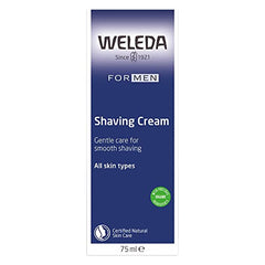 Weleda Shaving Cream foam lather demonstrates a rich cream for smooth shaving.