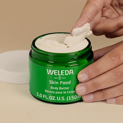 Weleda Skin Food Body Butter whipped texture showing luxurious non-greasy moisture