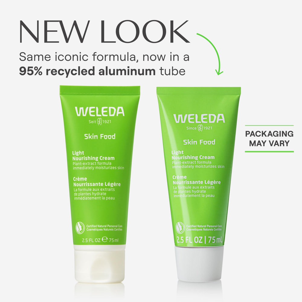 Weleda Skin Food Light chamomile detail for calming skin care.