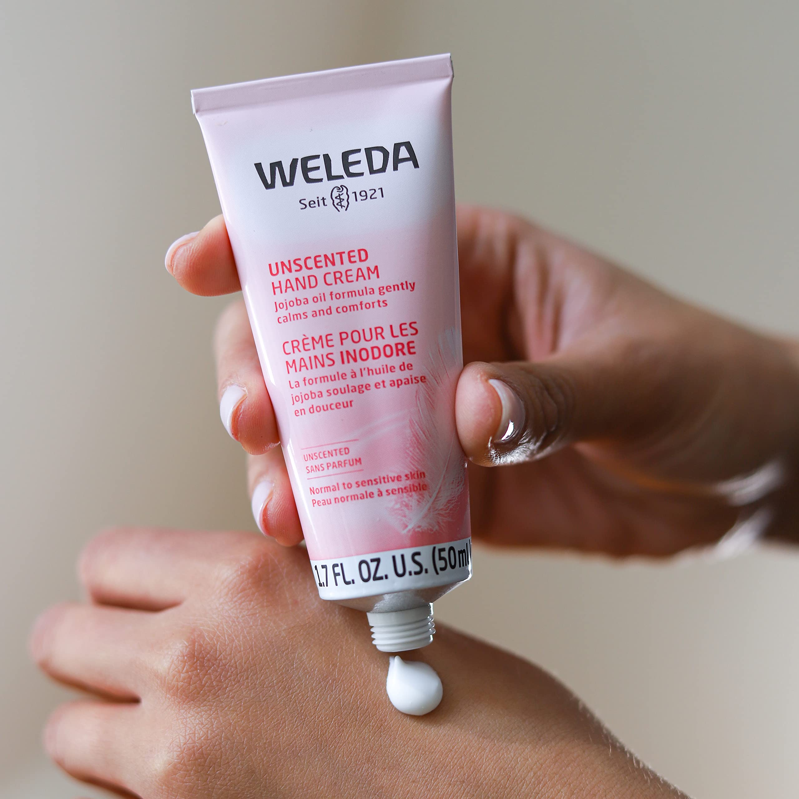 Weleda Unscented Hand Cream avoids synthetic fragrances and colors for gentle care.