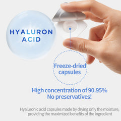 Wellage hyaluronic acid solution ampoule pour showing refreshing hydration application