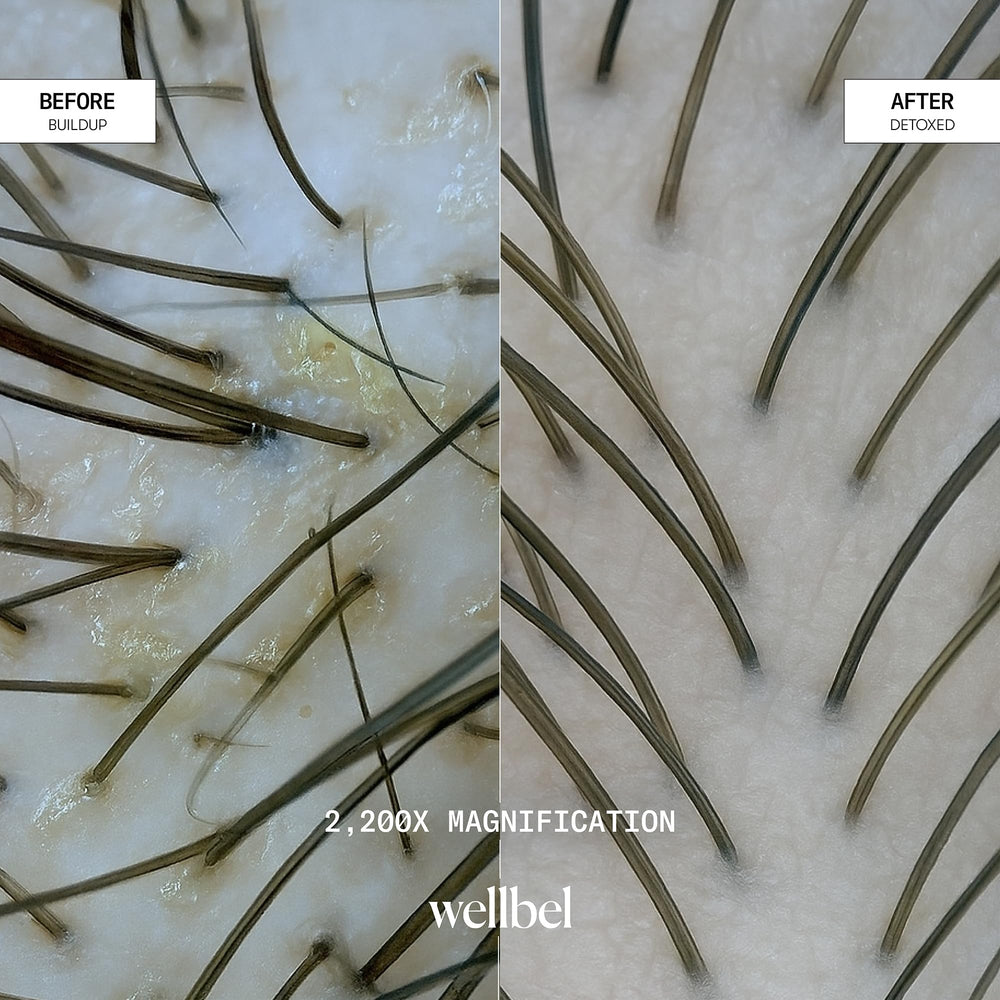 WellBEL Gelée Detox Shampoo ingredients-label highlights pH-balanced, hydrating, strengthening properties.