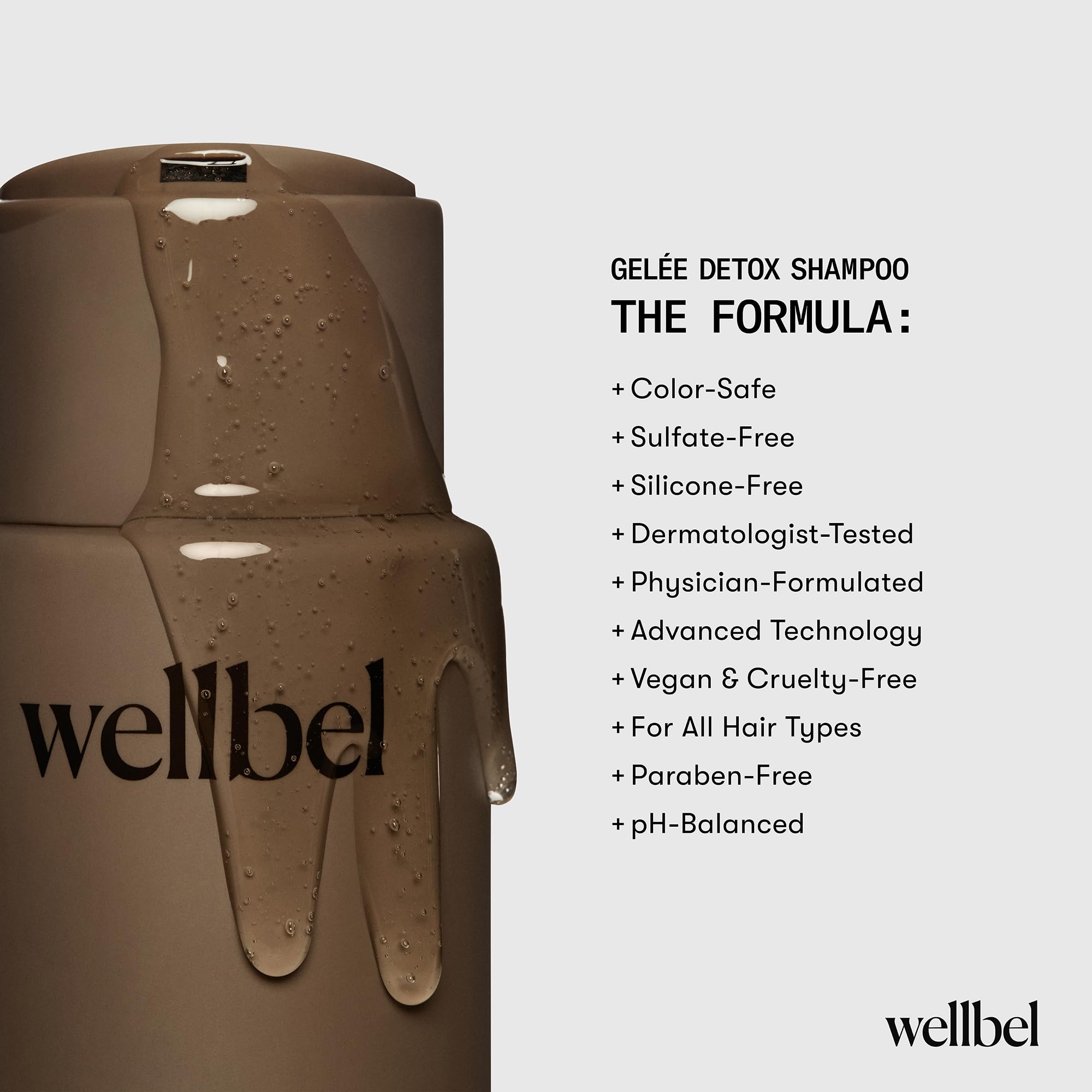 WellBEL Gelée Detox Shampoo scalp-massage demonstrates soothing exfoliation for a refreshed feel.
