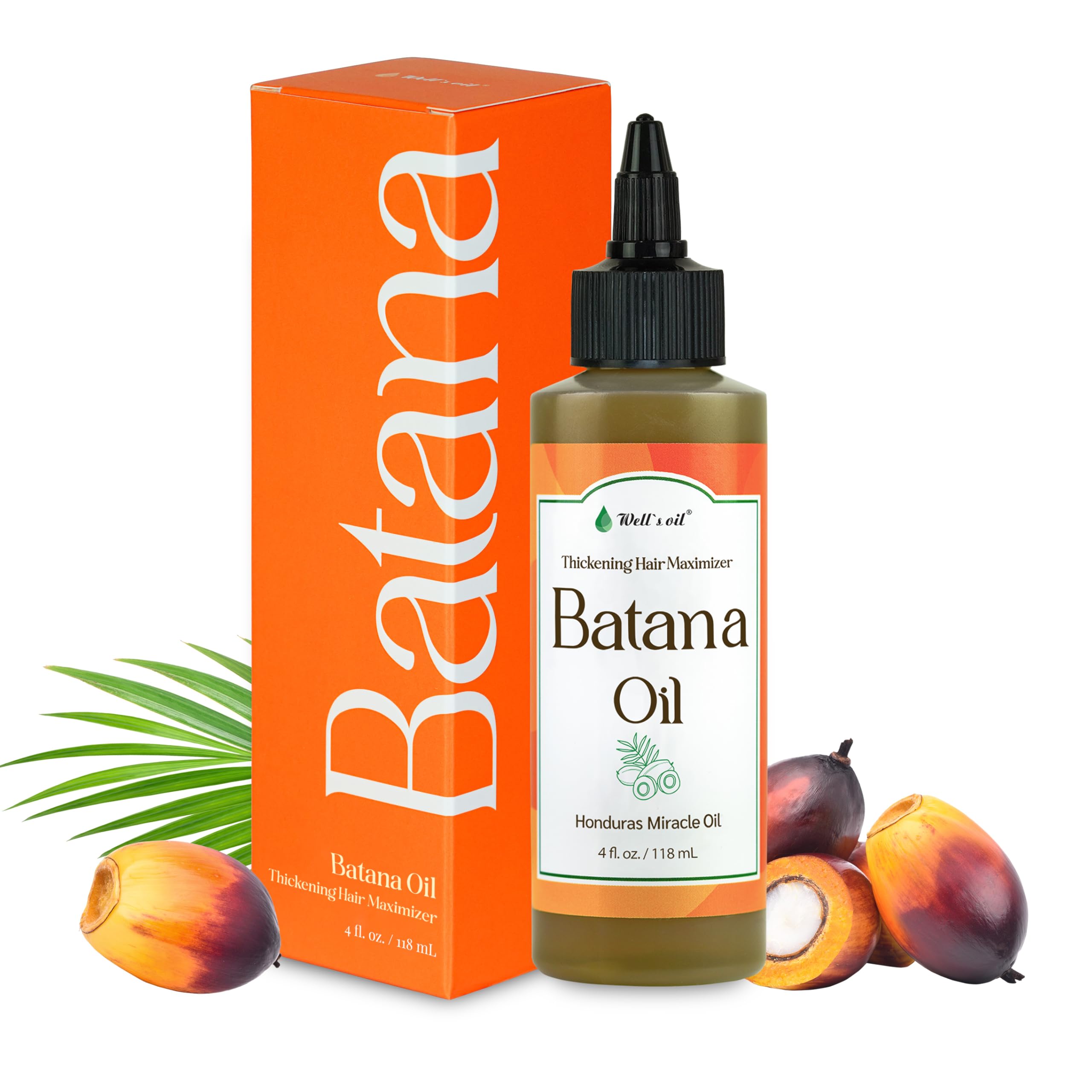 Well's Oil Batana Oil 4oz bottle delivers deep hydration for hair.