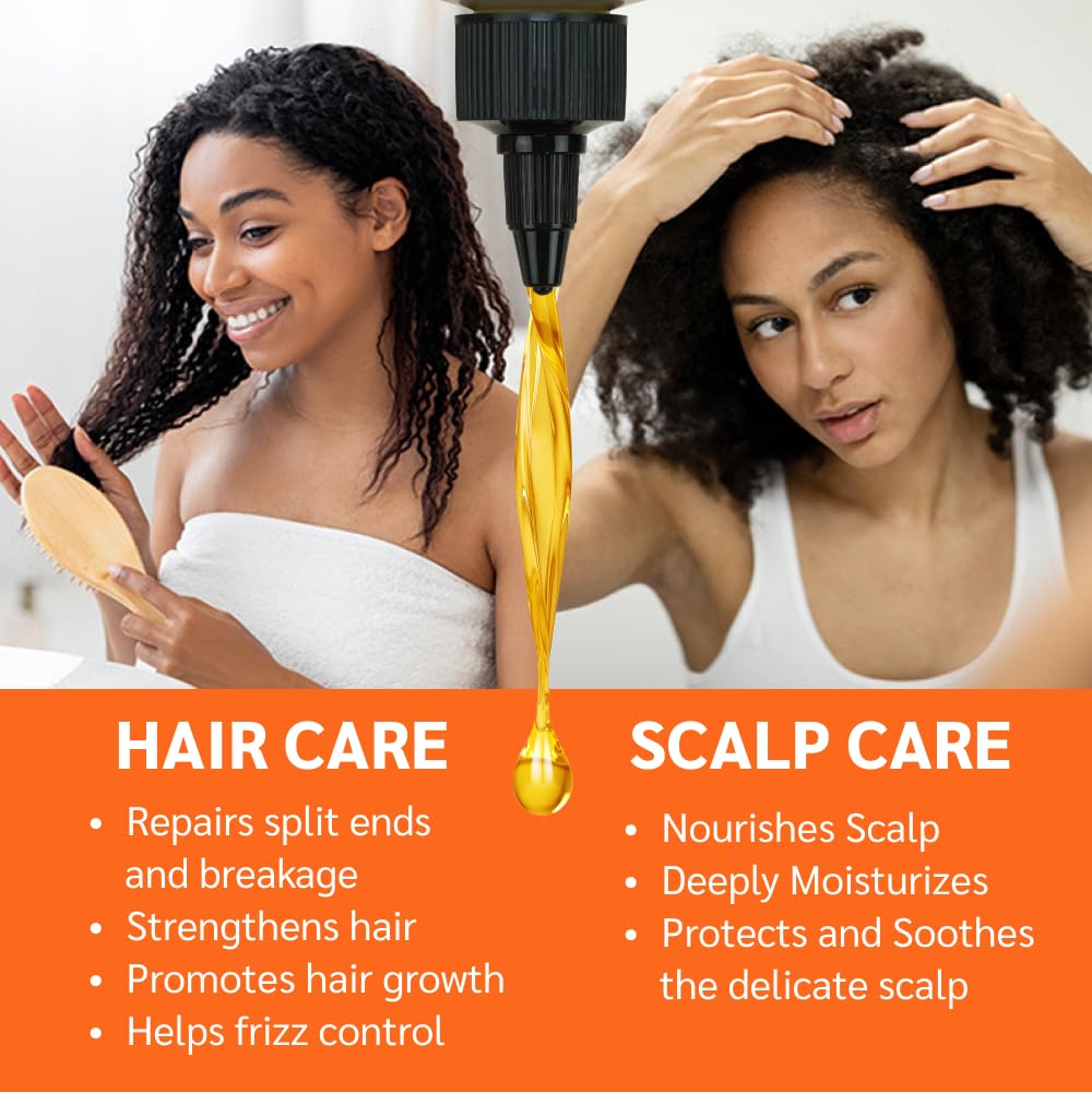 Well's Oil Batana Oil scalp nourishment shown on the scalp area.