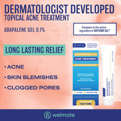 WELMATE Adapalene Gel application-area image shows even coverage across the face.
