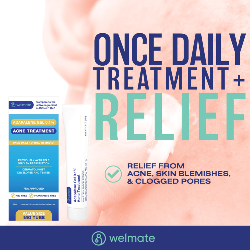 WELMATE Adapalene Gel 0.1% dermatologist-tested label inspires confidence