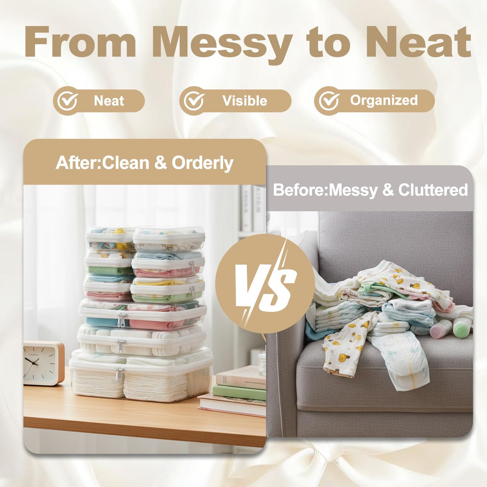 WELPIRT 9pcs pouches transparent-design keeps contents visible.