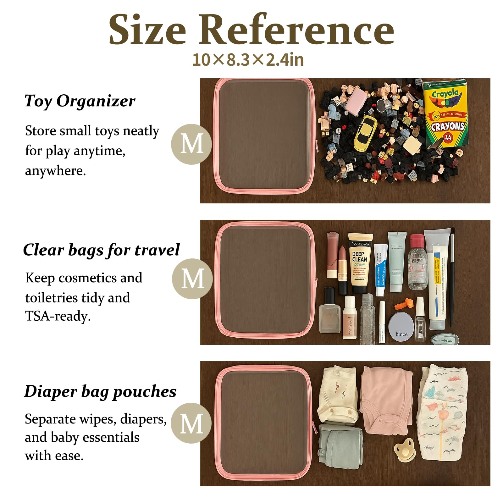 WELPIRT clear diaper bag provides quick visibility for baby's essentials.