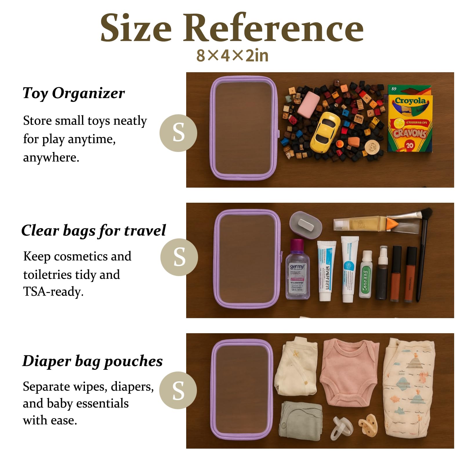 WELPIRT clear zipper top view—high-clarity material helps fast packing.