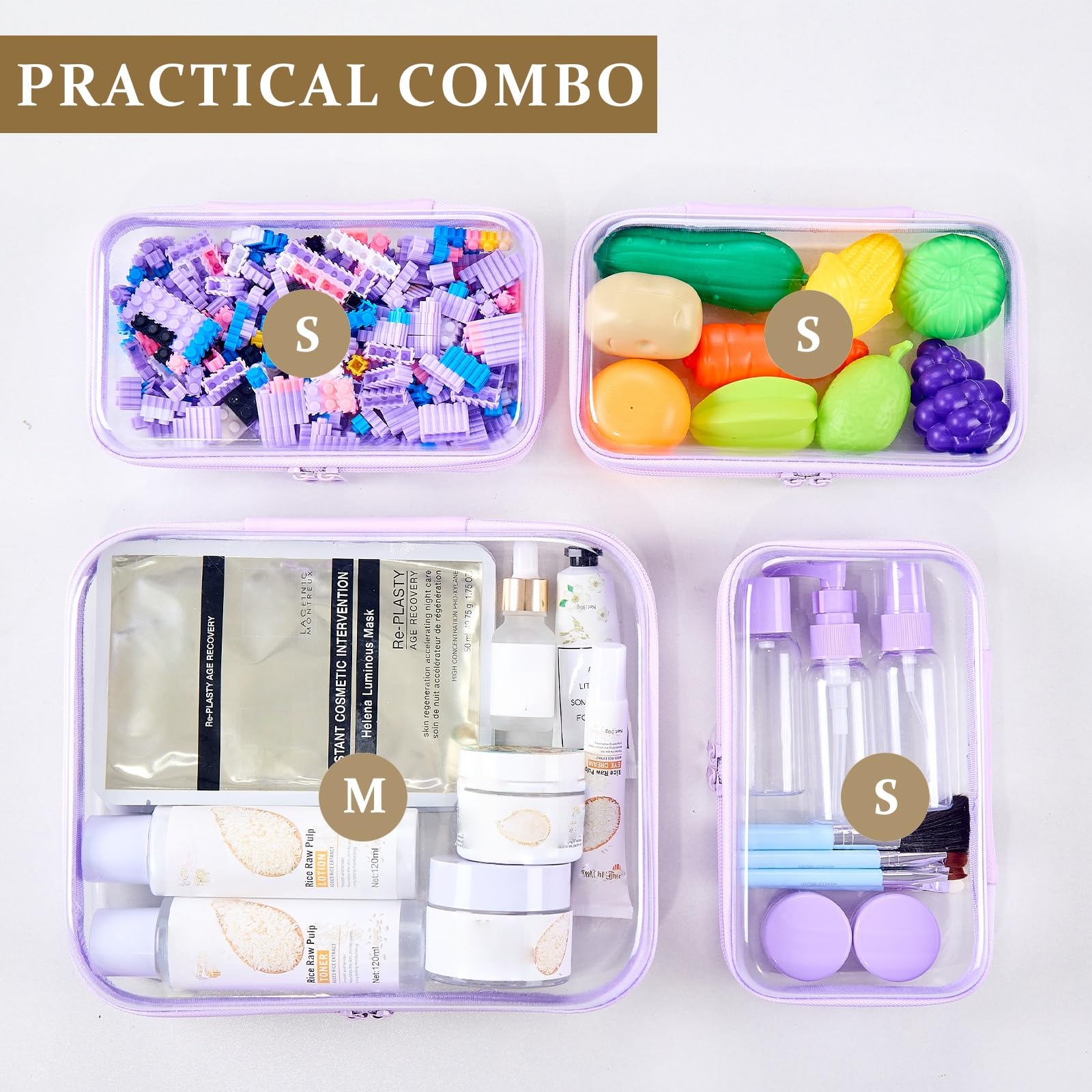 WELPIRT hard-shell zipper case lavender protects items from impact during travel
