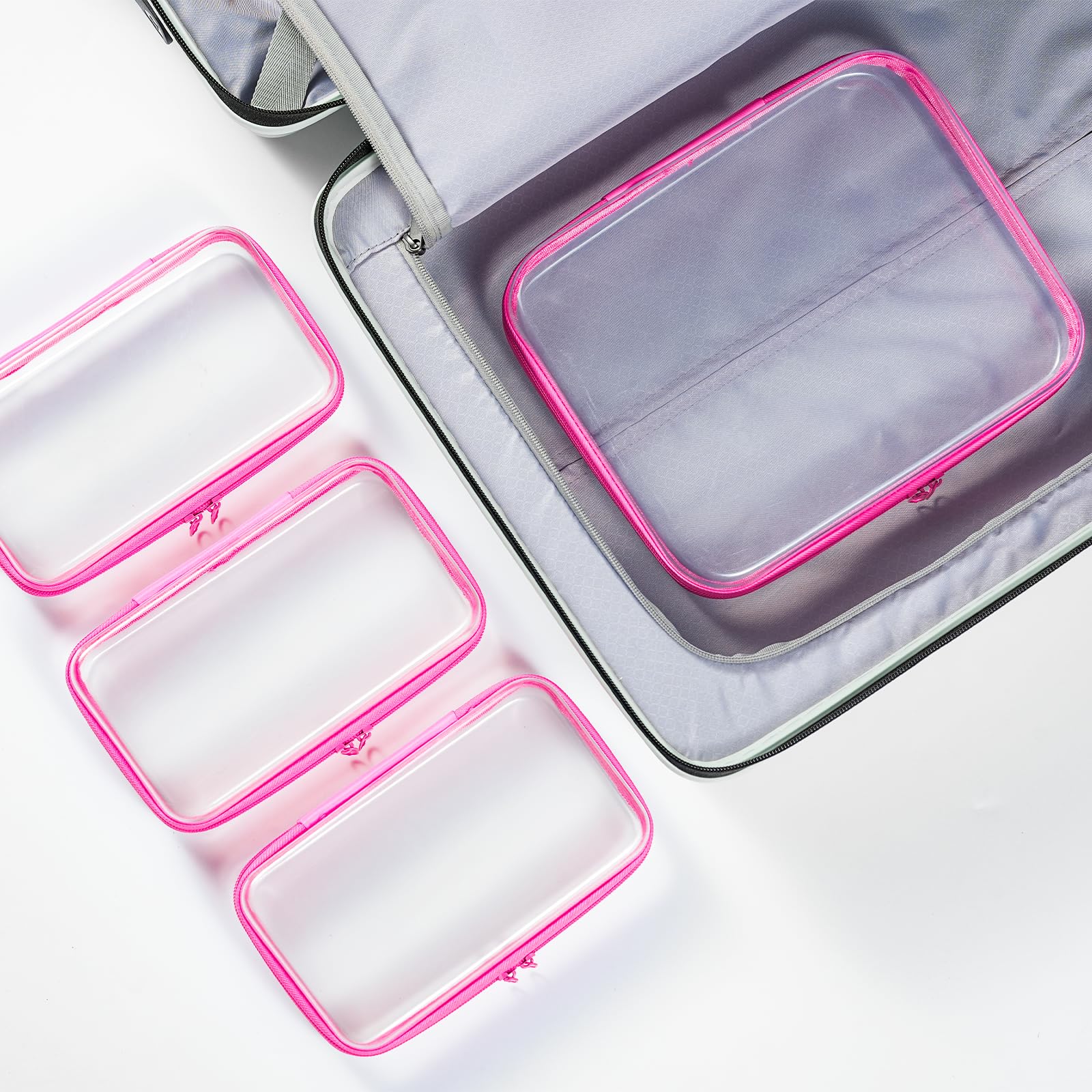 WELPIRT hard-shell zipper case shows contents quickly while protecting items.