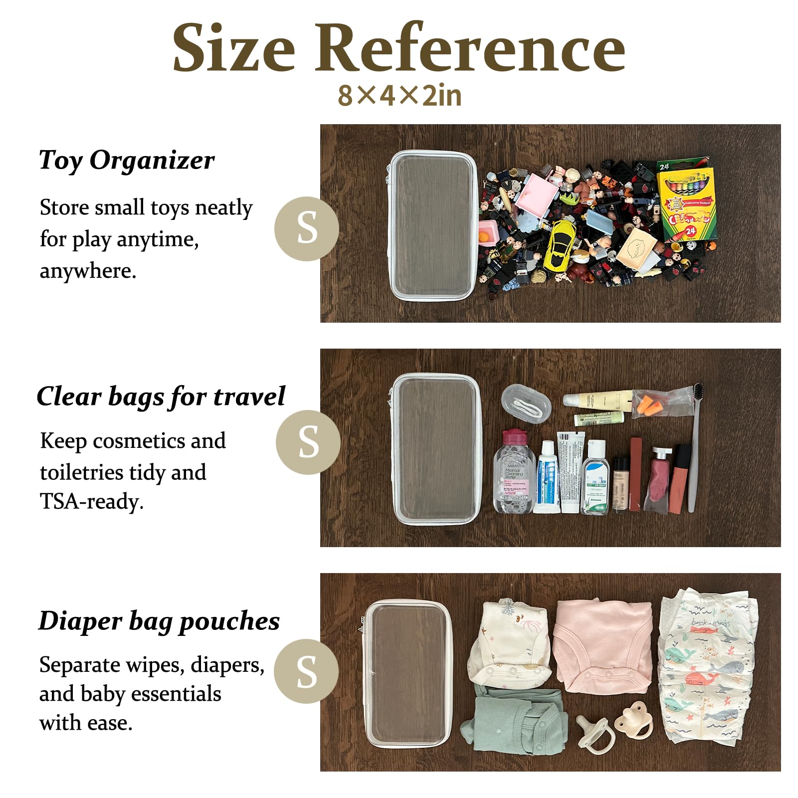 WELPIRT secure zipper closure prevents spills and keeps items in place.