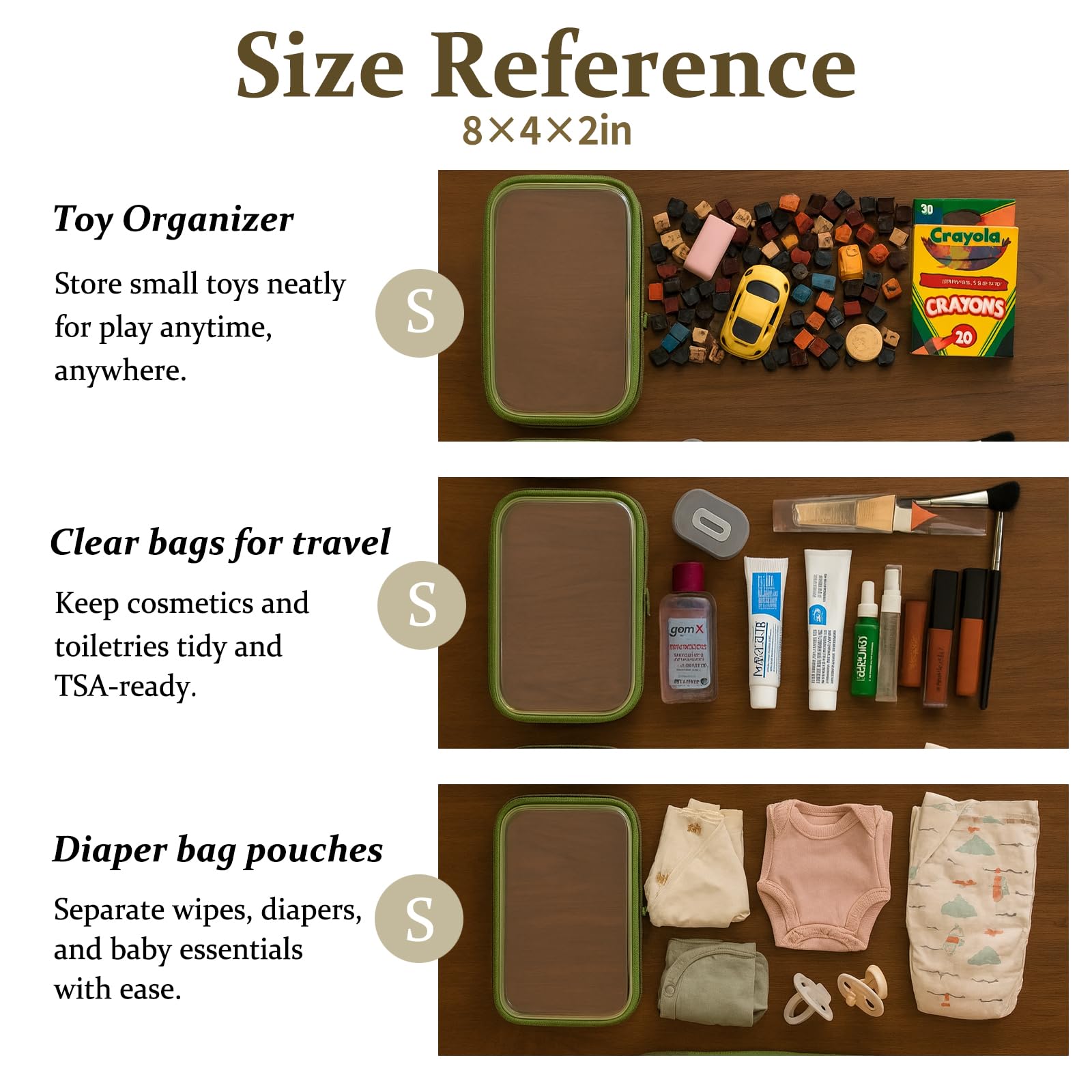 WELPIRT stackable hard-shell travel case mint-green protects items from pressure while organizing luggage.
