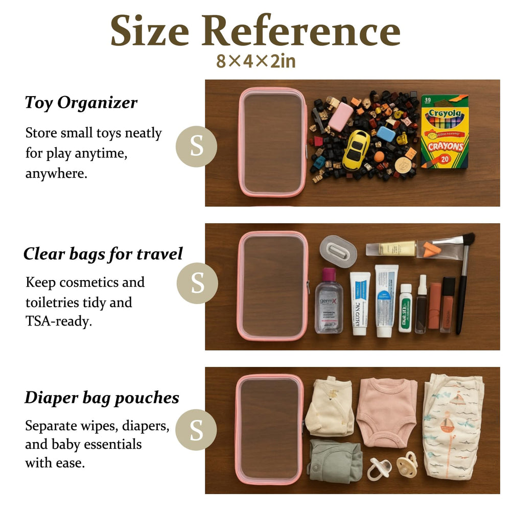 WELPIRT transparent cosmetic bag offers easy access to makeup while traveling.