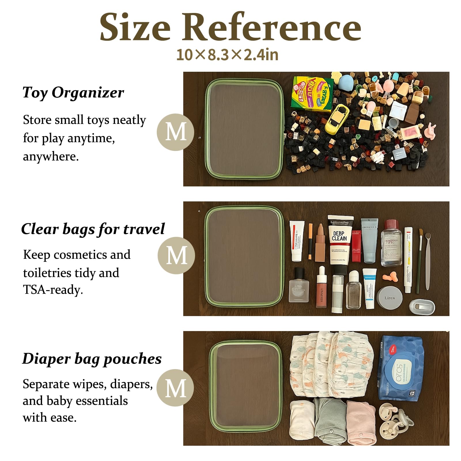 WELPIRT transparent daily organizer helps you see contents instantly and grab what you need.
