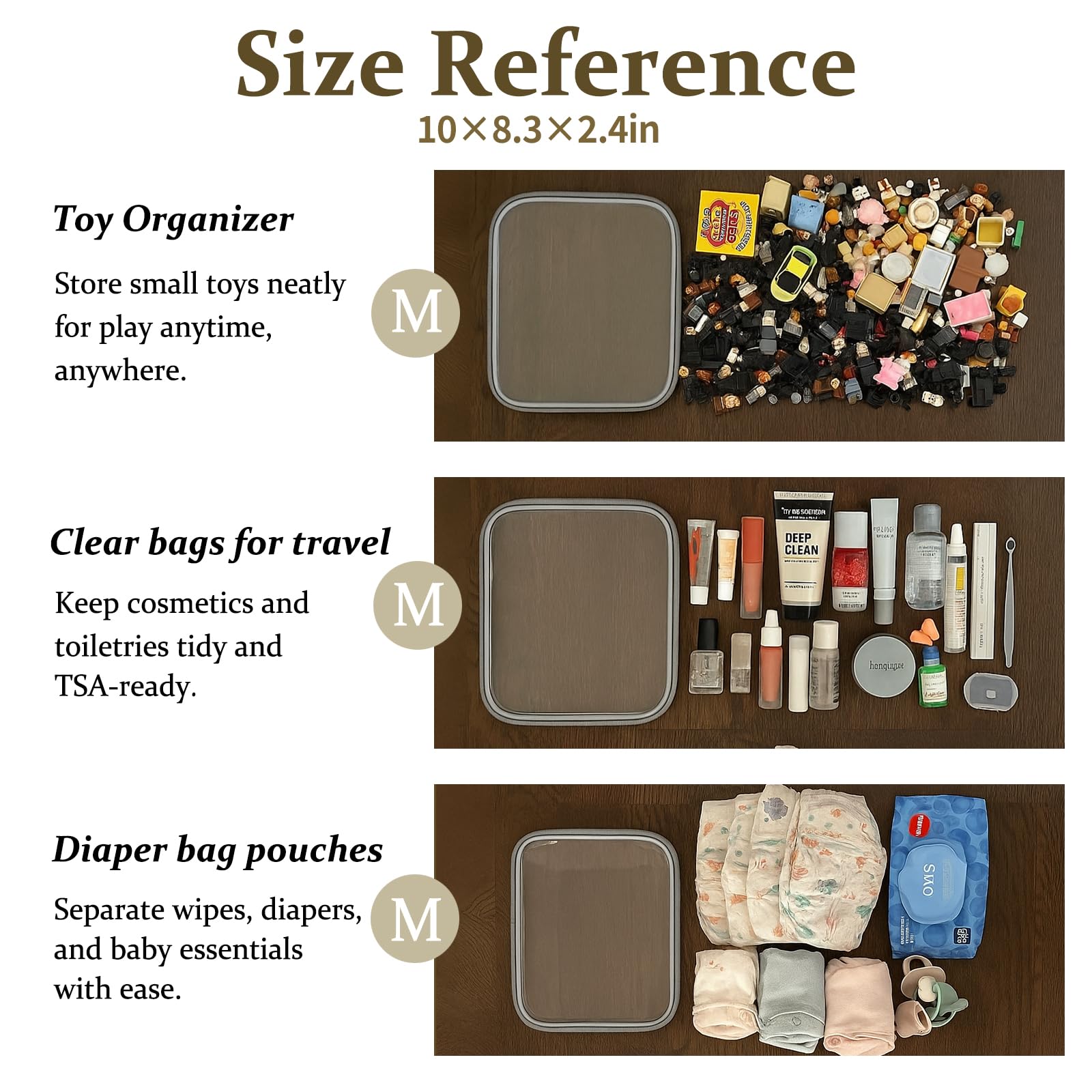WELPIRT transparent material enables quick item locating during trips