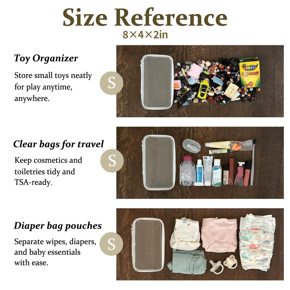WELPIRT transparent organizers simplify diaper bag and travel prep.