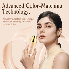 Weluno foundation swirl application shows lightweight, breathable texture for comfortable wear