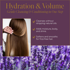 WEN Lavender pump application shows scalp-soothing routine with non-drying cleansing.