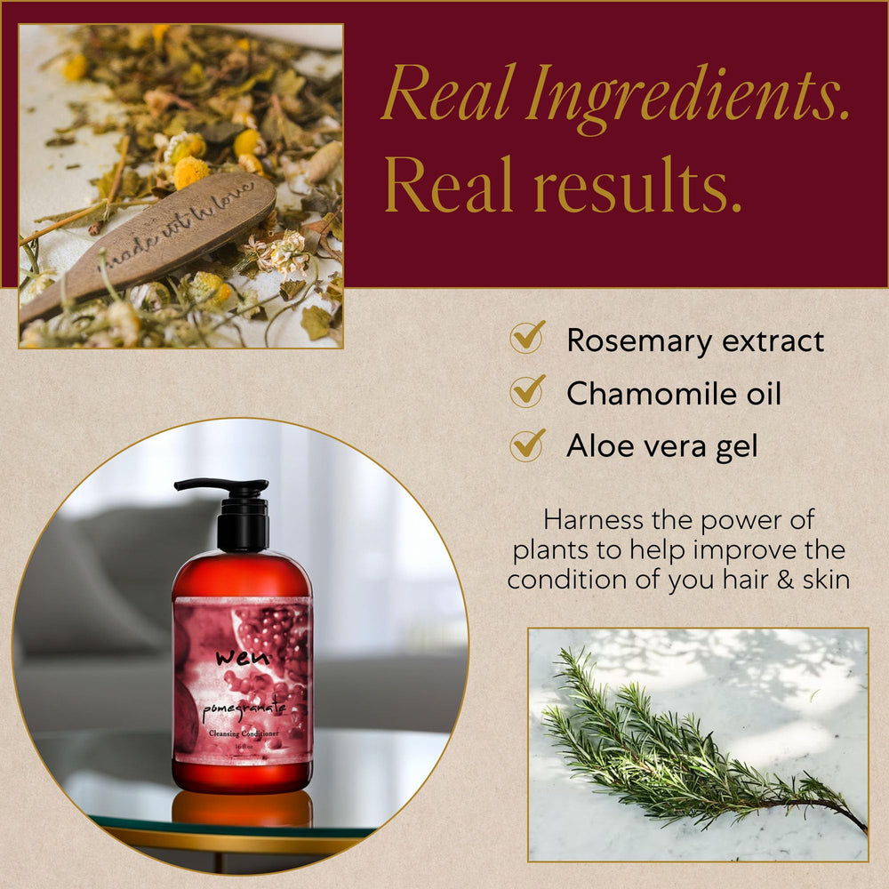 WEN Pomegranate Cleansing Conditioner hair gloss after rinse for smoother strands