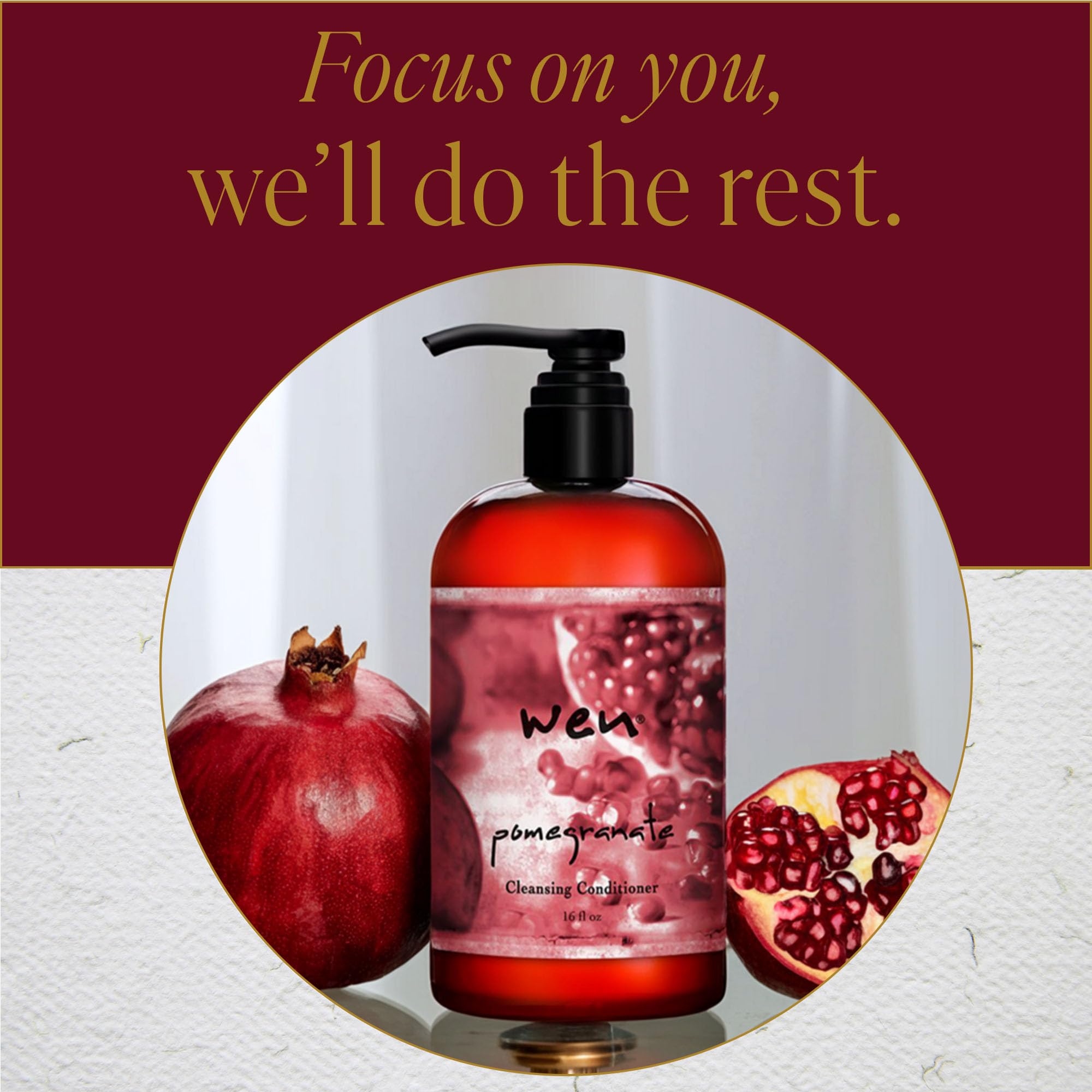 WEN Pomegranate Cleansing Conditioner packaging highlights premium daily care