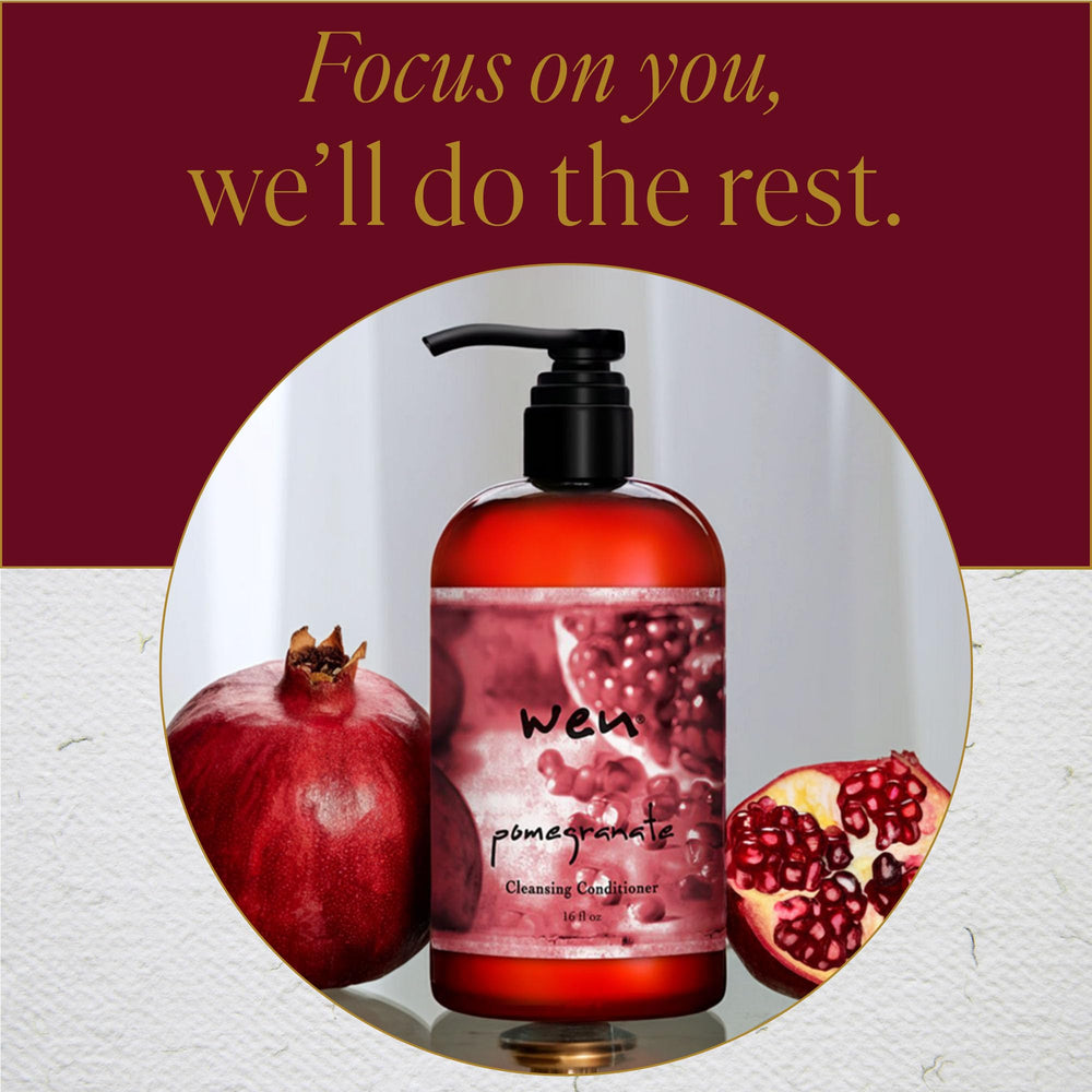 WEN Pomegranate Cleansing Conditioner packaging highlights premium daily care
